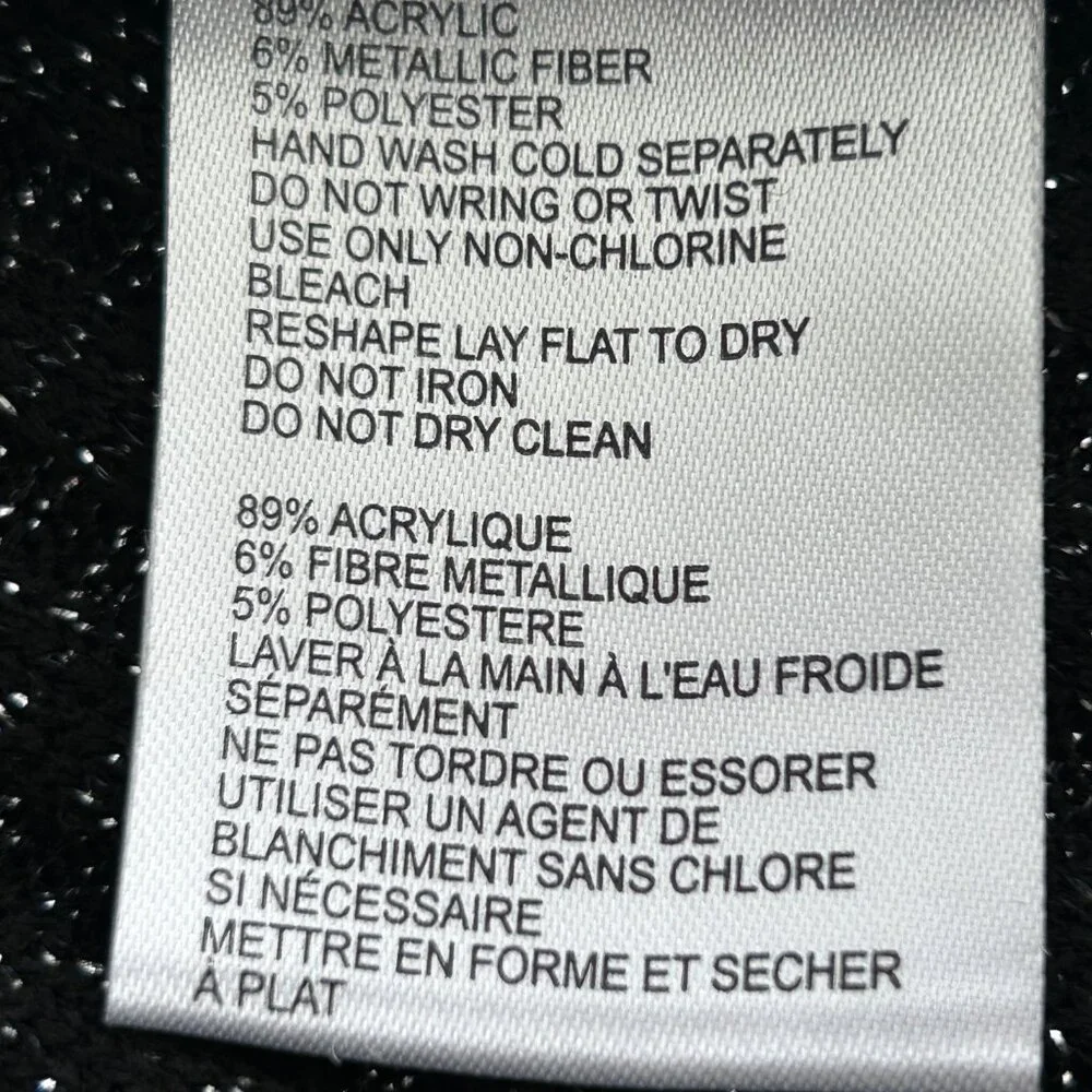 Urban Outfitters Sweater Mini Dress Medium Womens Black Glitter Mock Neck Dress - Picture 5 of 10